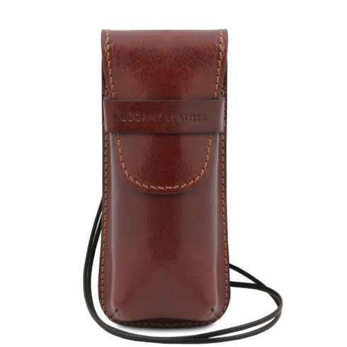 Exclusive leather crossbody case for glasses